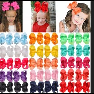 New Set of Two 6 Inch Big Grosgrain Ribbon Bows